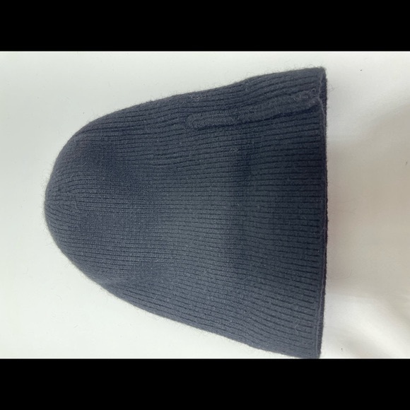 Anthropologie black stocking cap hat alpaca wool cotton - Picture 3 of 4